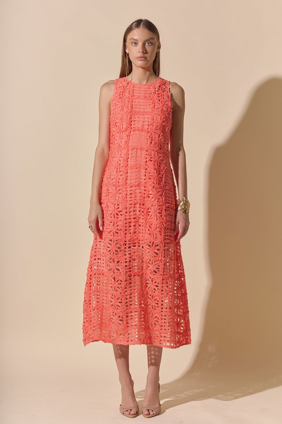 ENDLESS ROSE - Iris Textured Sleeveless Maxi Dress - DRESSES available at Objectrare
