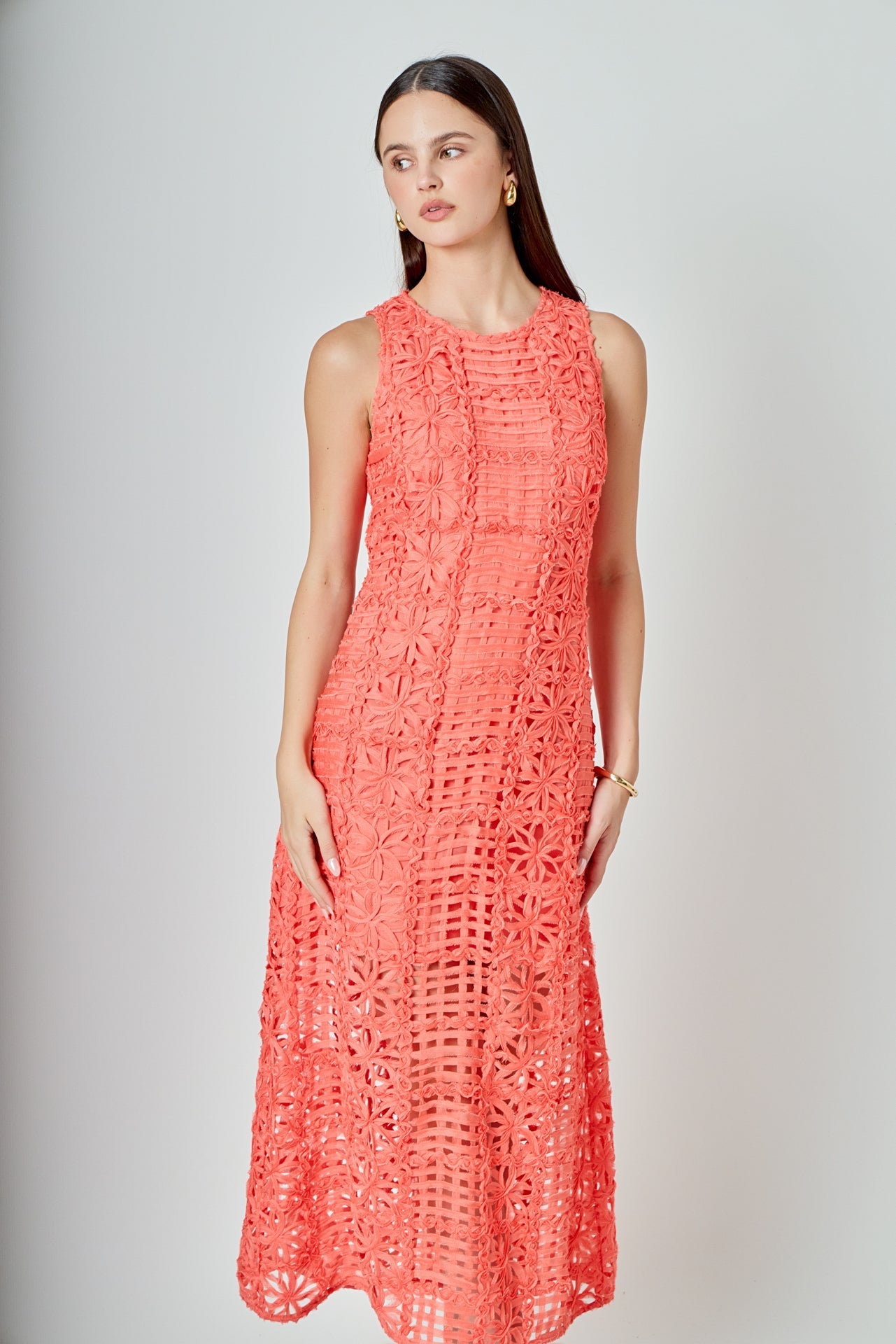 ENDLESS ROSE - Iris Textured Sleeveless Maxi Dress - DRESSES available at Objectrare