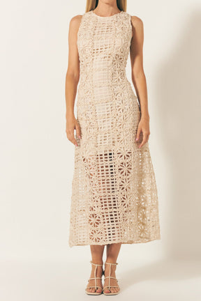 ENDLESS ROSE - Textured Sleeveless Maxi Dress - DRESSES available at Objectrare