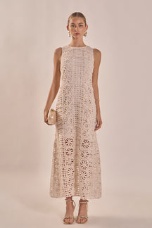 ENDLESS ROSE - Textured Sleeveless Maxi Dress - DRESSES available at Objectrare