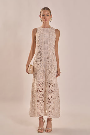 ENDLESS ROSE - Textured Sleeveless Maxi Dress - DRESSES available at Objectrare
