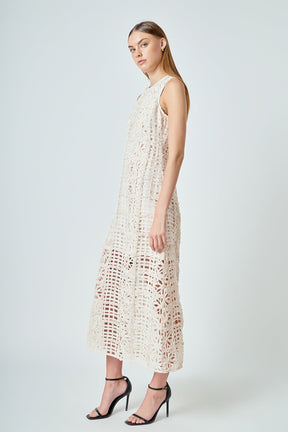 Textured Sleeveless Maxi Dress