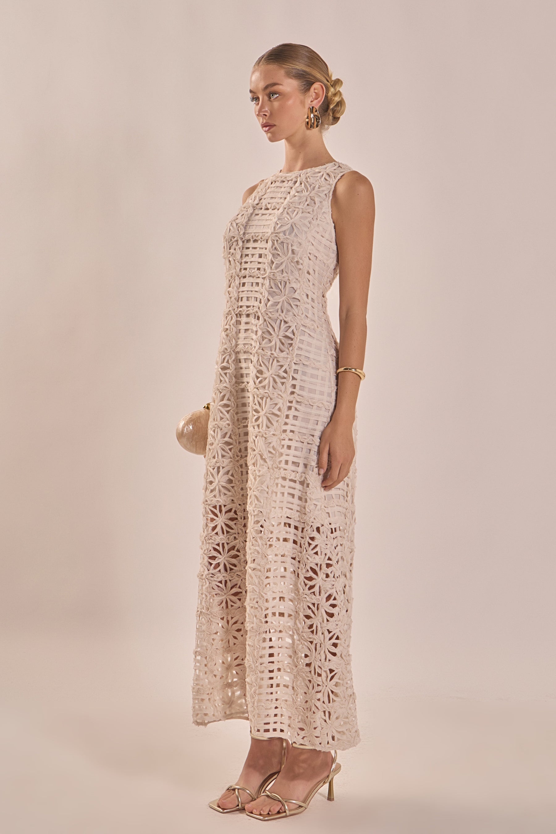 ENDLESS ROSE - Textured Sleeveless Maxi Dress - DRESSES available at Objectrare