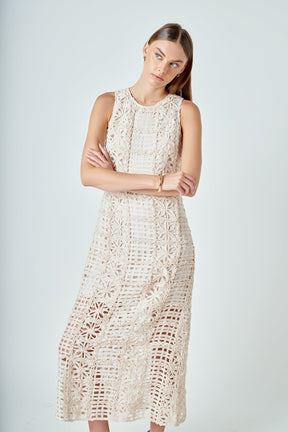 Textured Sleeveless Maxi Dress