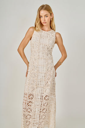 ENDLESS ROSE - Textured Sleeveless Maxi Dress - DRESSES available at Objectrare