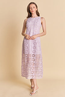 Textured Sleeveless Lined Maxi Dress
