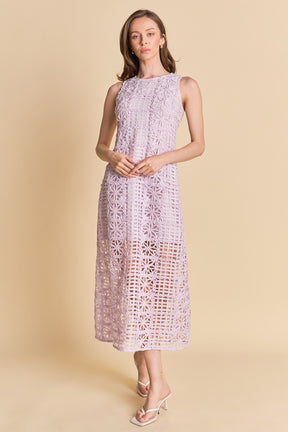Textured Sleeveless Lined Maxi Dress