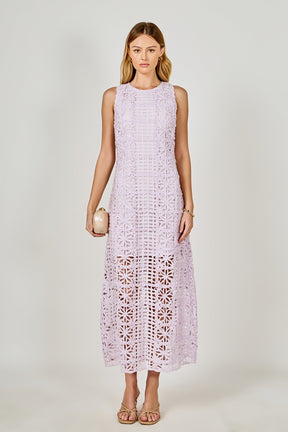 ENDLESS ROSE - Textured Sleeveless Maxi Dress - DRESSES available at Objectrare