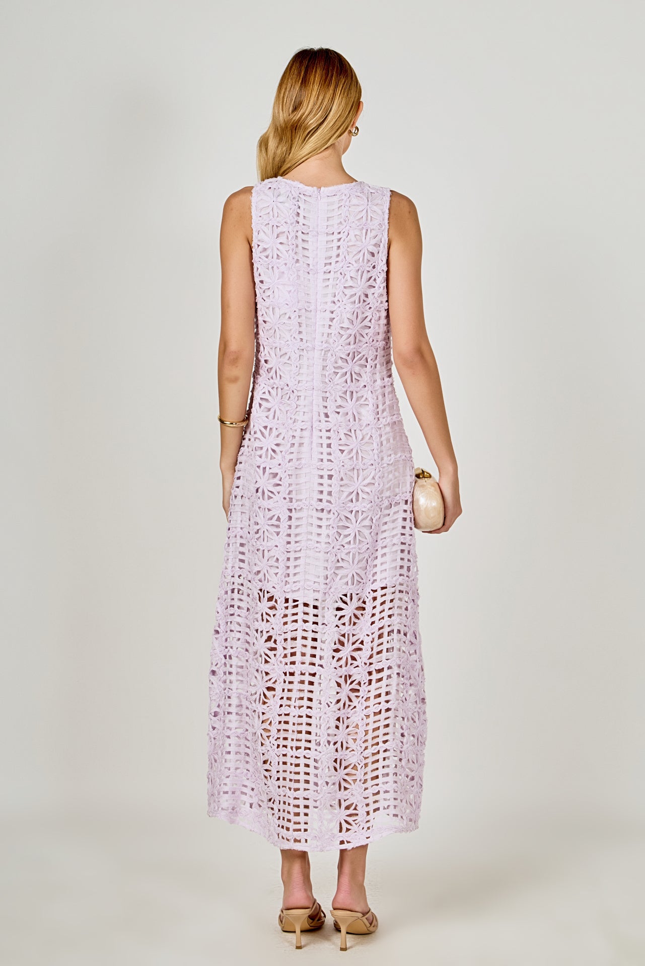 Textured Sleeveless Maxi Dress