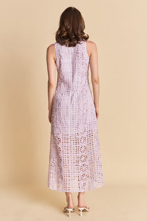 Textured Sleeveless Lined Maxi Dress