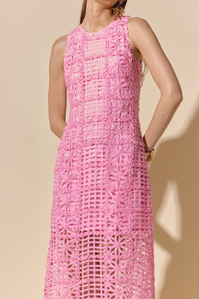 ENDLESS ROSE - Textured Sleeveless Maxi Dress - DRESSES available at Objectrare