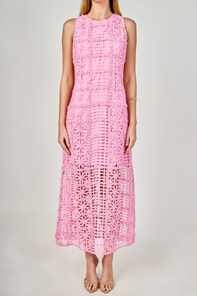 Textured Sleeveless Maxi Dress