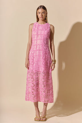ENDLESS ROSE - Textured Sleeveless Maxi Dress - DRESSES available at Objectrare