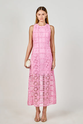 Textured Sleeveless Maxi Dress