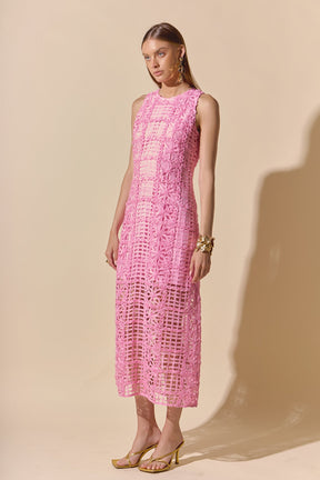 ENDLESS ROSE - Textured Sleeveless Maxi Dress - DRESSES available at Objectrare