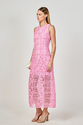 Textured Sleeveless Maxi Dress