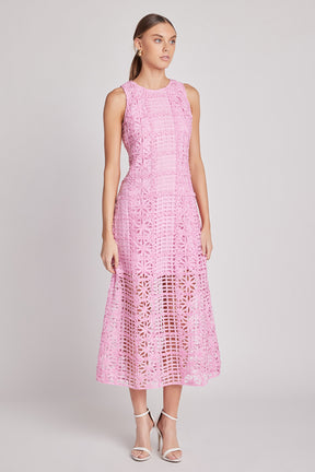 Textured Sleeveless Lined Maxi Dress