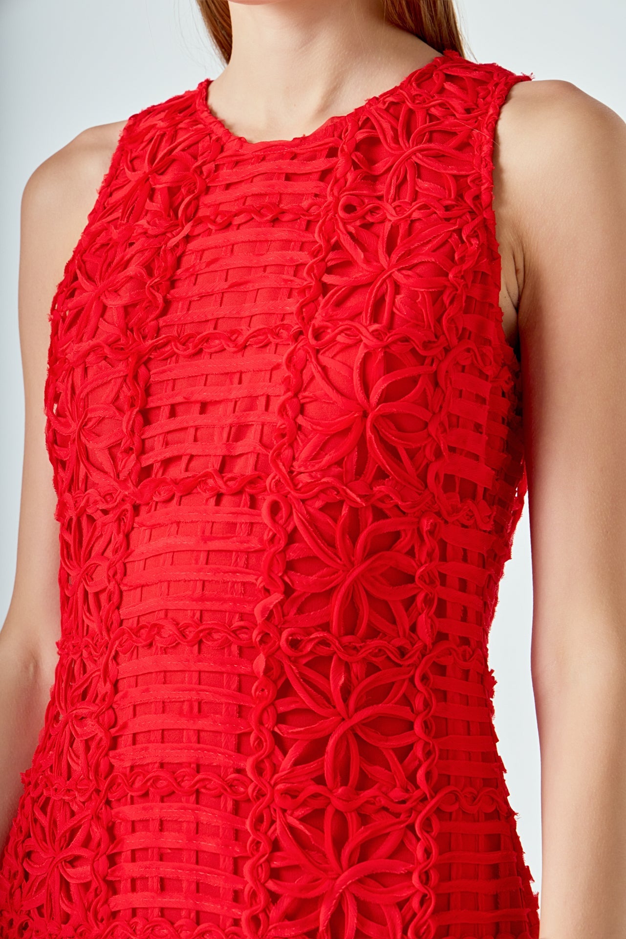 Textured Sleeveless Maxi Dress