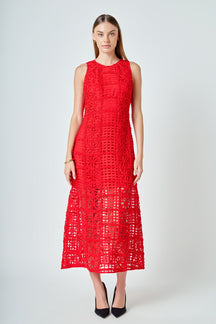 Textured Sleeveless Maxi Dress