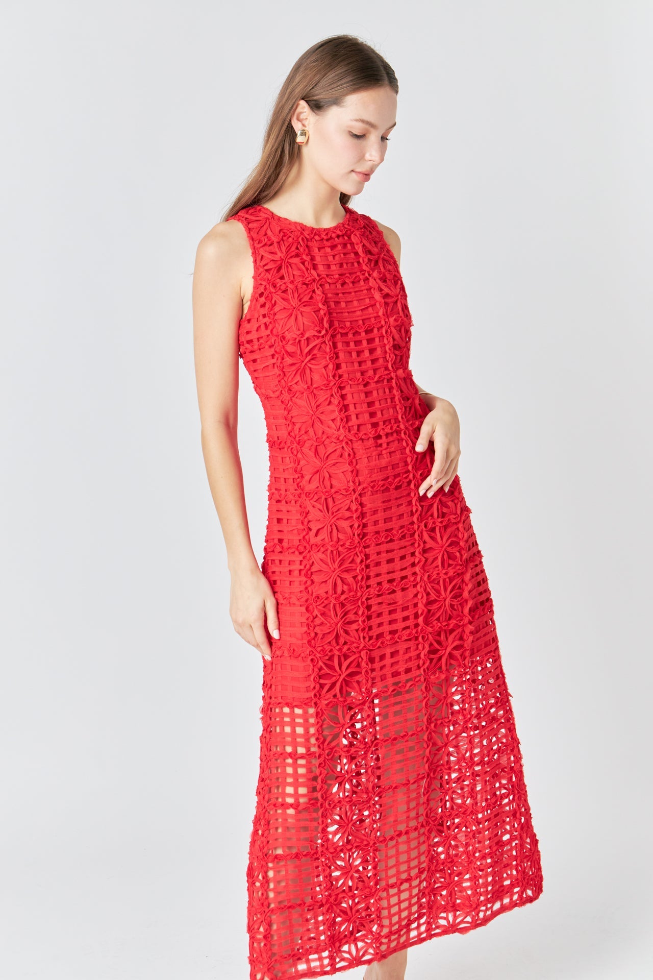 ENDLESS ROSE - Endless Rose - Textured Sleeveless Maxi Dress - DRESSES available at Objectrare