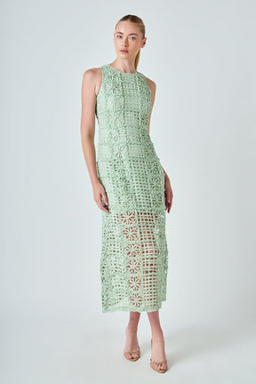 ENDLESS ROSE - Textured Sleeveless Maxi Dress - DRESSES available at Objectrare