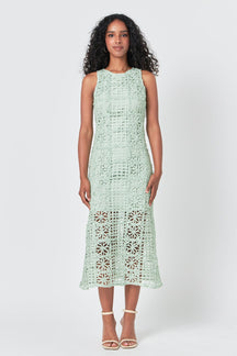 ENDLESS ROSE - Textured Sleeveless Maxi Dress - DRESSES available at Objectrare