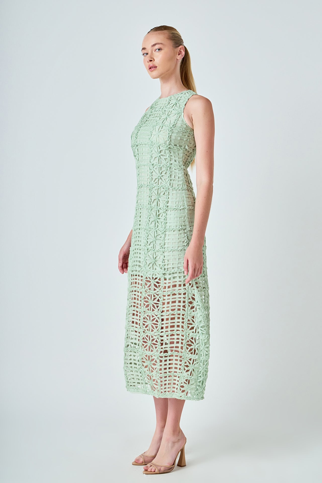 ENDLESS ROSE - Textured Sleeveless Maxi Dress - DRESSES available at Objectrare