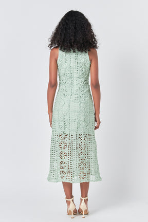Textured Sleeveless Lined Maxi Dress