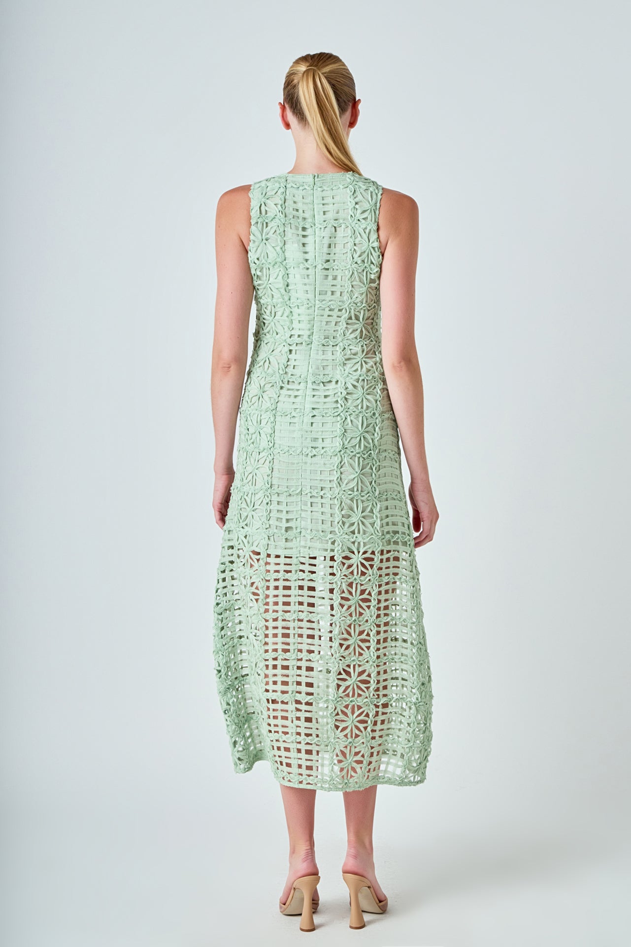 ENDLESS ROSE - Textured Sleeveless Maxi Dress - DRESSES available at Objectrare