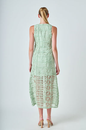 ENDLESS ROSE - Textured Sleeveless Maxi Dress - DRESSES available at Objectrare