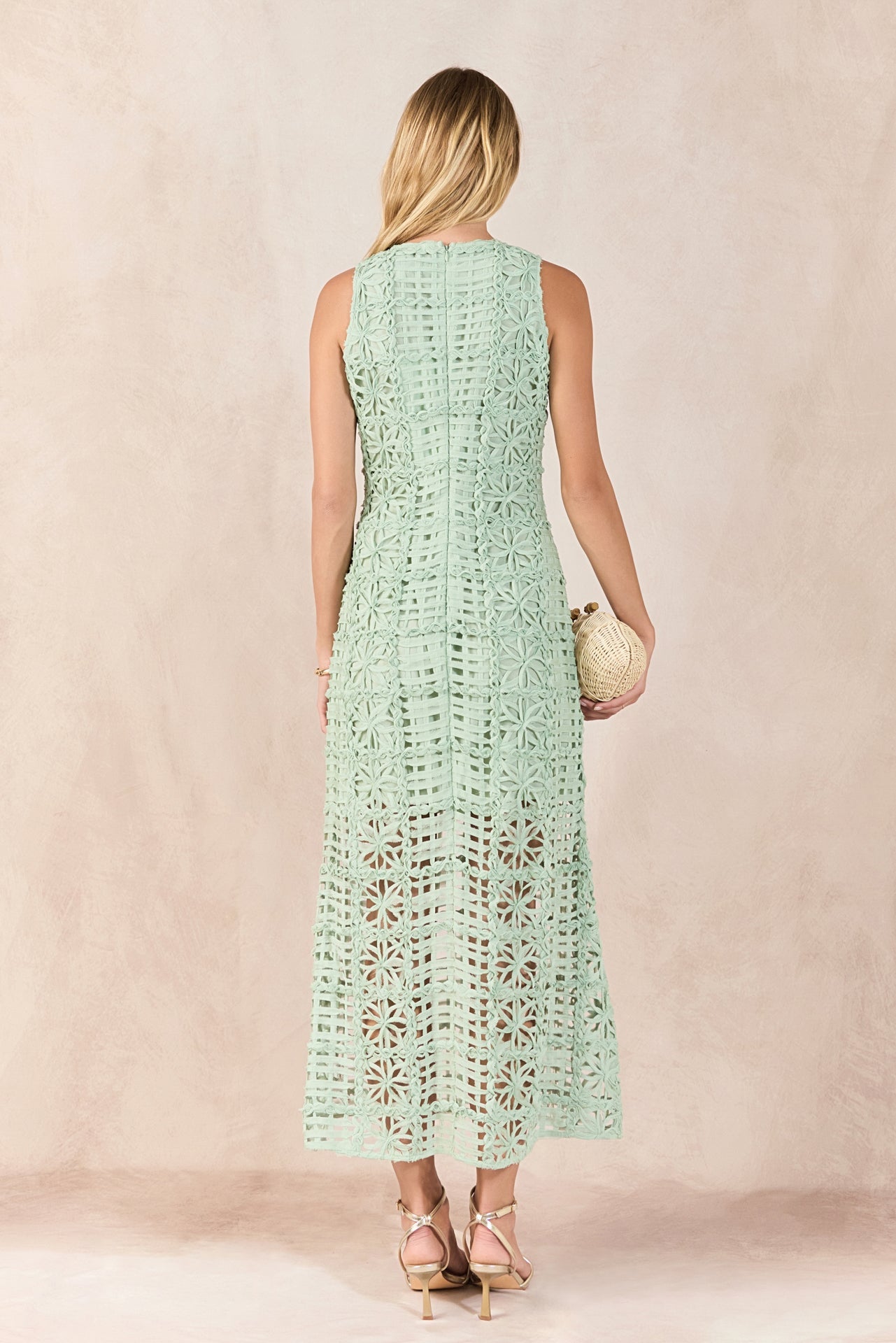 Textured Sleeveless Maxi Dress