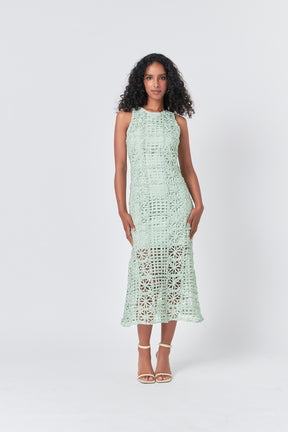 Textured Sleeveless Lined Maxi Dress