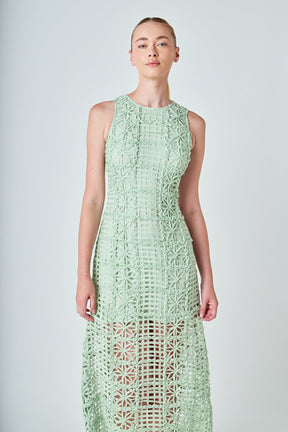 ENDLESS ROSE - Textured Sleeveless Maxi Dress - DRESSES available at Objectrare