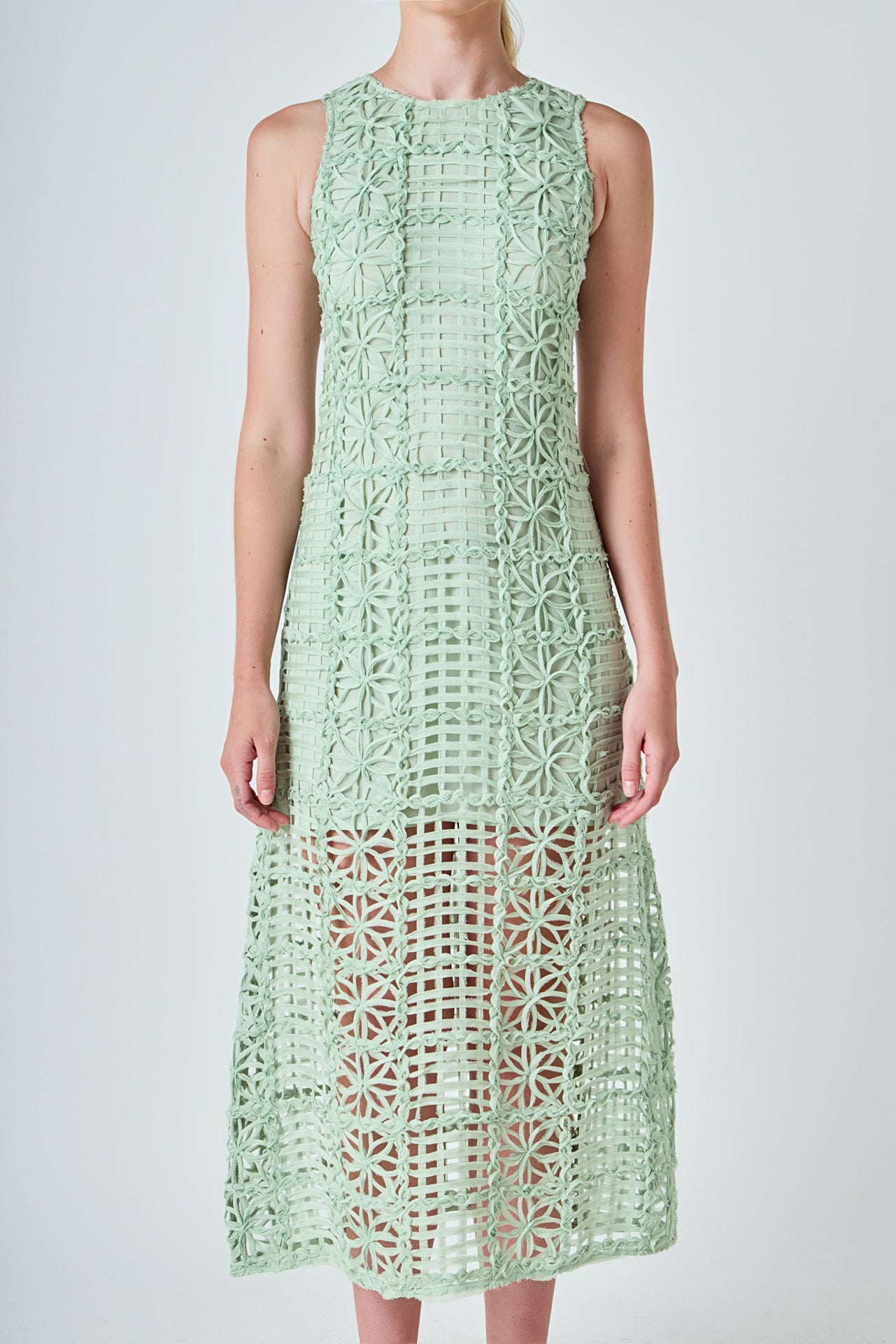 ENDLESS ROSE - Textured Sleeveless Maxi Dress - DRESSES available at Objectrare