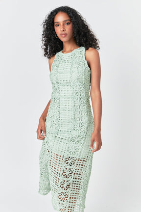 ENDLESS ROSE - Textured Sleeveless Maxi Dress - DRESSES available at Objectrare