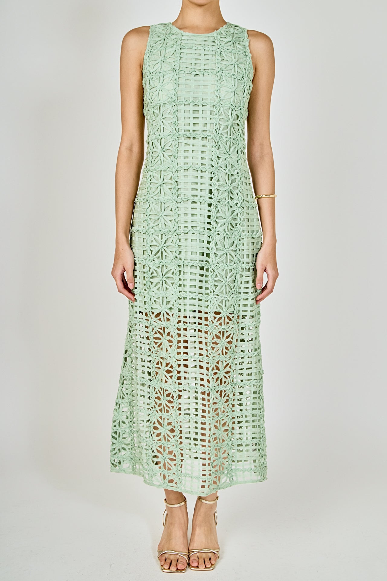 ENDLESS ROSE - Textured Sleeveless Maxi Dress - DRESSES available at Objectrare
