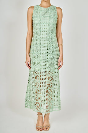ENDLESS ROSE - Textured Sleeveless Maxi Dress - DRESSES available at Objectrare