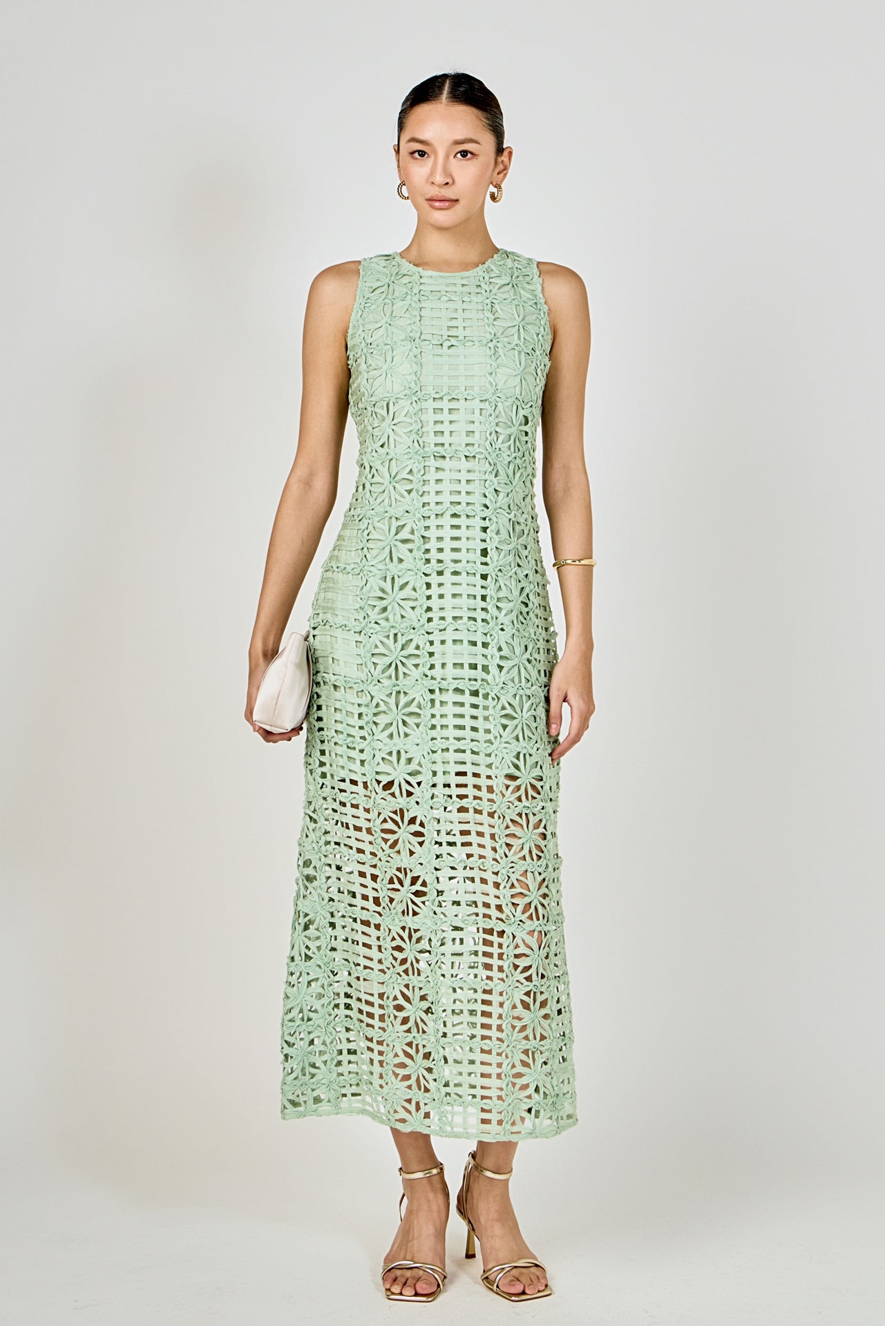 ENDLESS ROSE - Textured Sleeveless Maxi Dress - DRESSES available at Objectrare