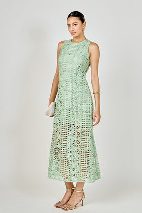 ENDLESS ROSE - Textured Sleeveless Maxi Dress - DRESSES available at Objectrare