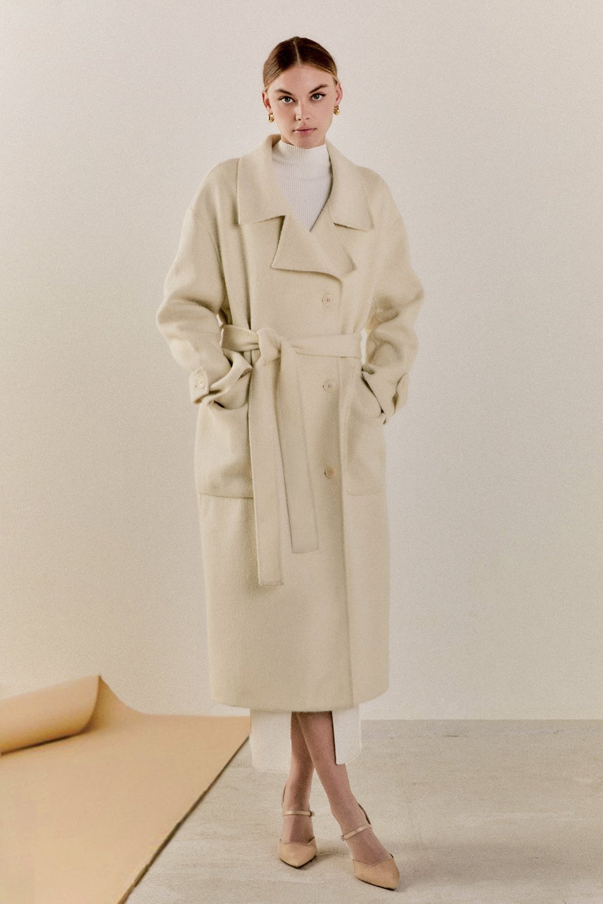 ENDLESS ROSE - Endless Rose - Handmade Wool Blend Belted Trench Maxi Coat - COATS available at Objectrare