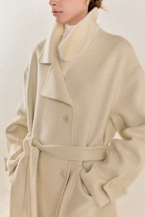 ENDLESS ROSE - Handmade Blend Belted Maxi Coat - COATS available at Objectrare