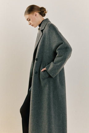 ENDLESS ROSE - Double Breasted Handmade Blend Maxi Coat - OUTERWEAR available at Objectrare