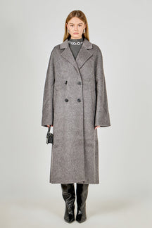 ENDLESS ROSE - Double Breasted Handmade Blend Maxi Coat - OUTERWEAR available at Objectrare