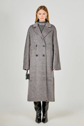 ENDLESS ROSE - Double Breasted Handmade Blend Maxi Coat - OUTERWEAR available at Objectrare