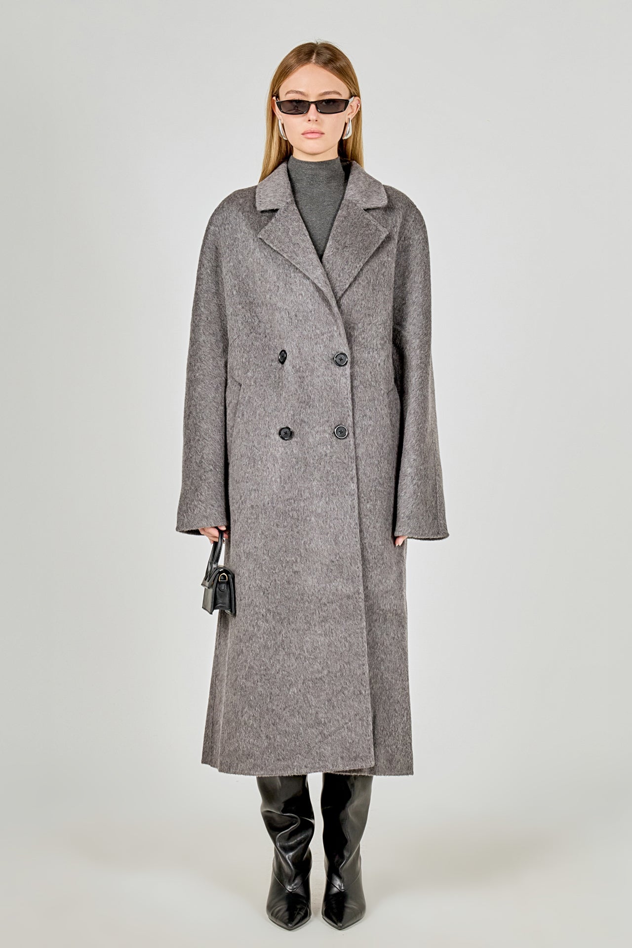 ENDLESS ROSE - Double Breasted Handmade Blend Maxi Coat - OUTERWEAR available at Objectrare