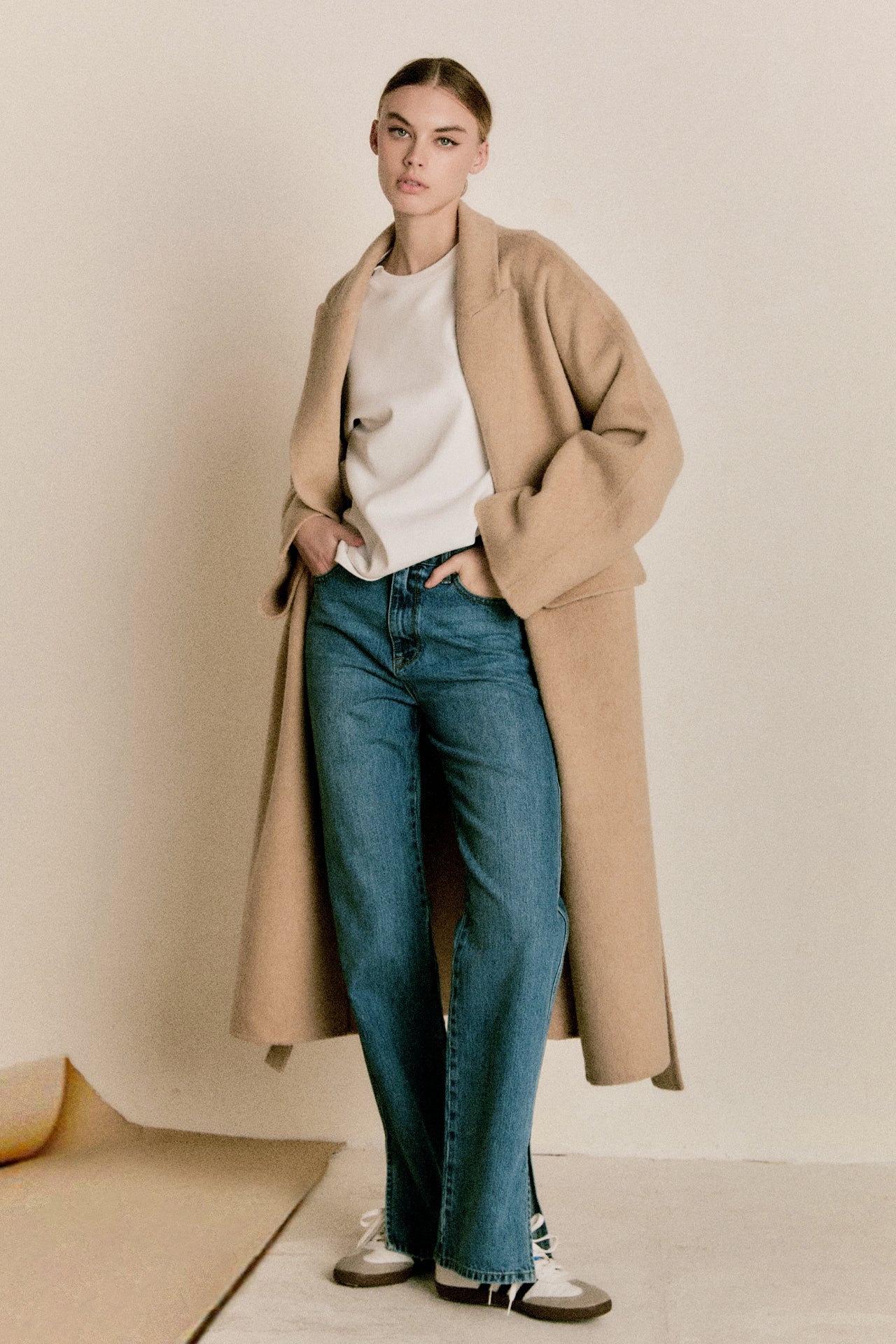 ENDLESS ROSE - Handmade Blend Belted Maxi Coat - COATS available at Objectrare