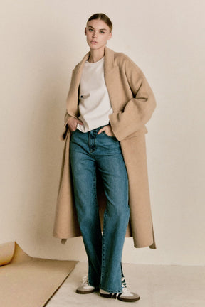 ENDLESS ROSE - Handmade Blend Belted Maxi Coat - COATS available at Objectrare