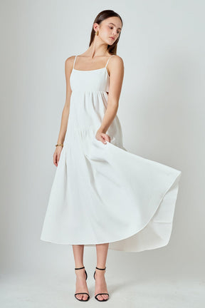 ENDLESS ROSE - Evelyn Sleeveless Textured Cutout Maxi Dress - DRESSES available at Objectrare