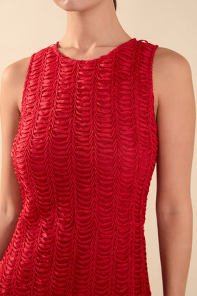 ENDLESS ROSE - Chloe Textured Sleeveless Midi Dress - DRESSES available at Objectrare