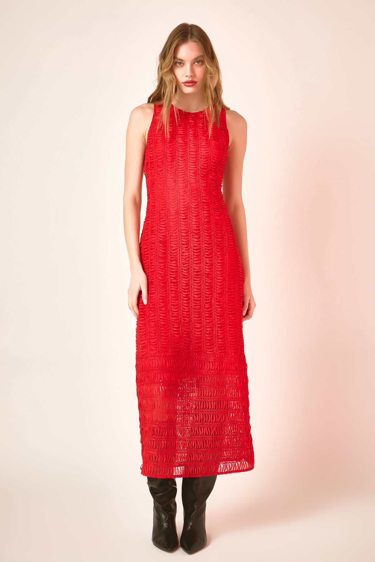 ENDLESS ROSE - Endless Rose - Chloe Textured Sleeveless Maxi Dress - DRESSES available at Objectrare